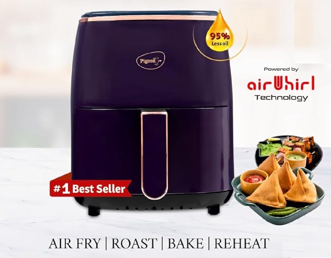 Pigeon Healthifry Plus Digital Air Fryer, 360° High Speed Air Circulation Technology 1400 W with Non-Stick 4.2 L Basket