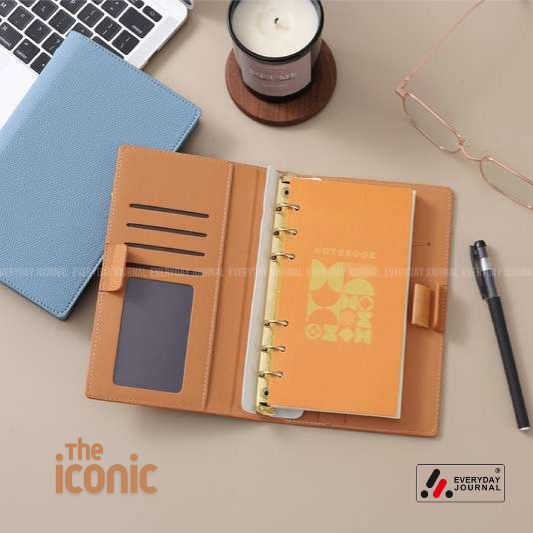 Everyday Journal in Ocean Blue &amp; Tango Orange