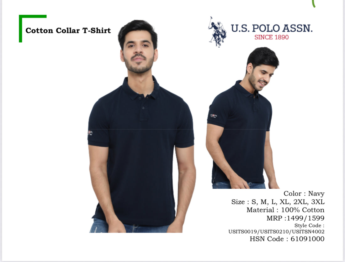 US POLO cotton collar tshirt